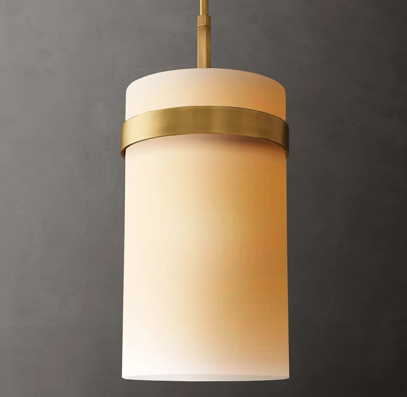 Rata Milk Glass Pendant 12"