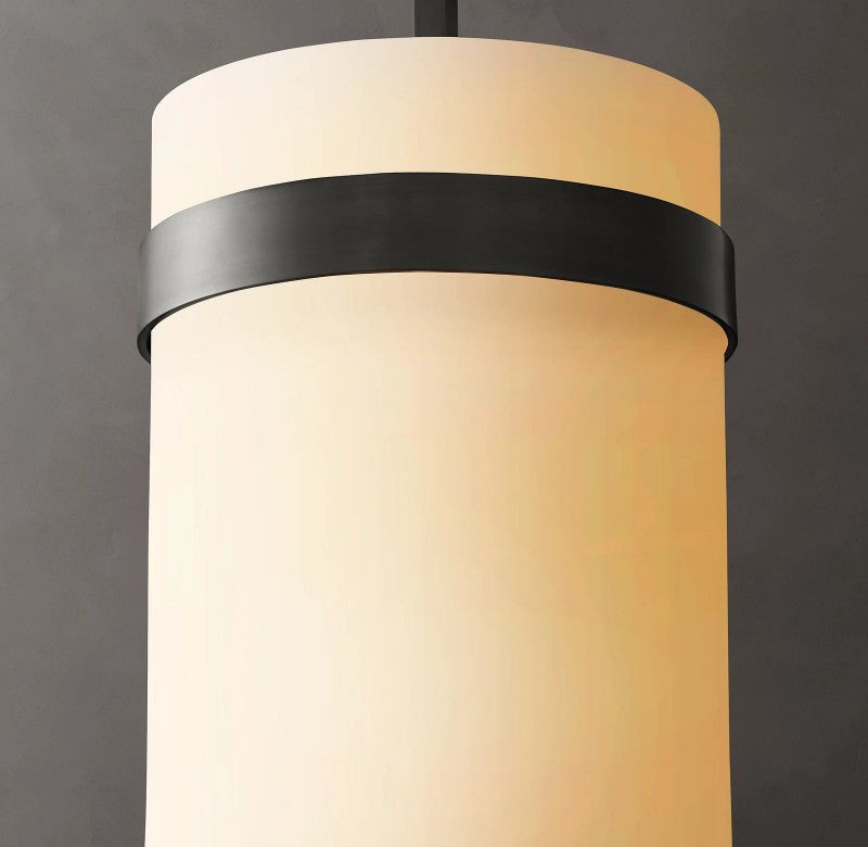 Rata Milk Glass Pendant 12"