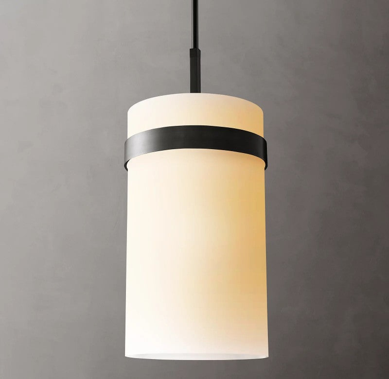 Rata Milk Glass Pendant 12"