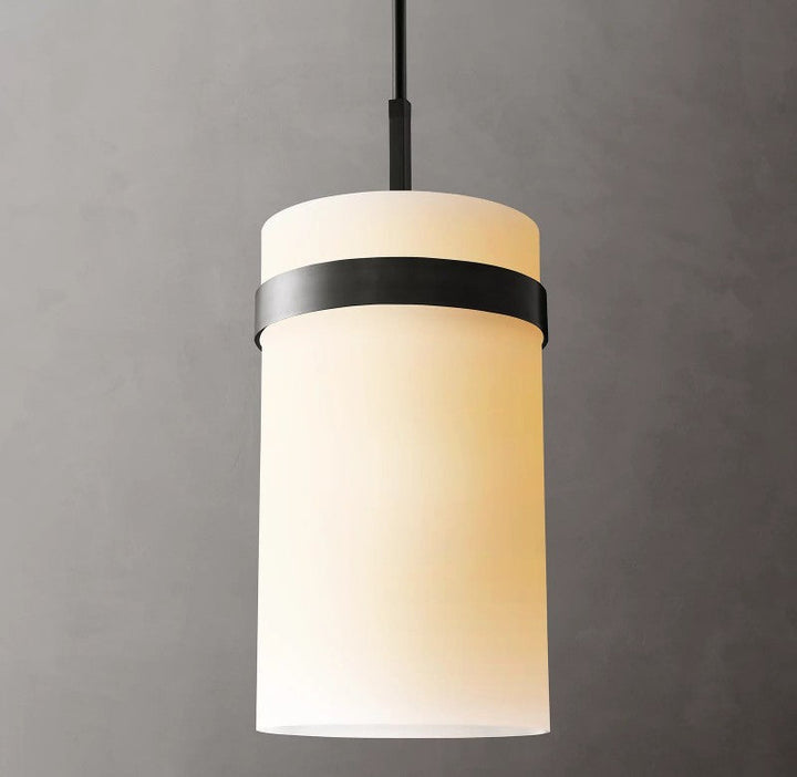 Rata Milk Glass Pendant 12"