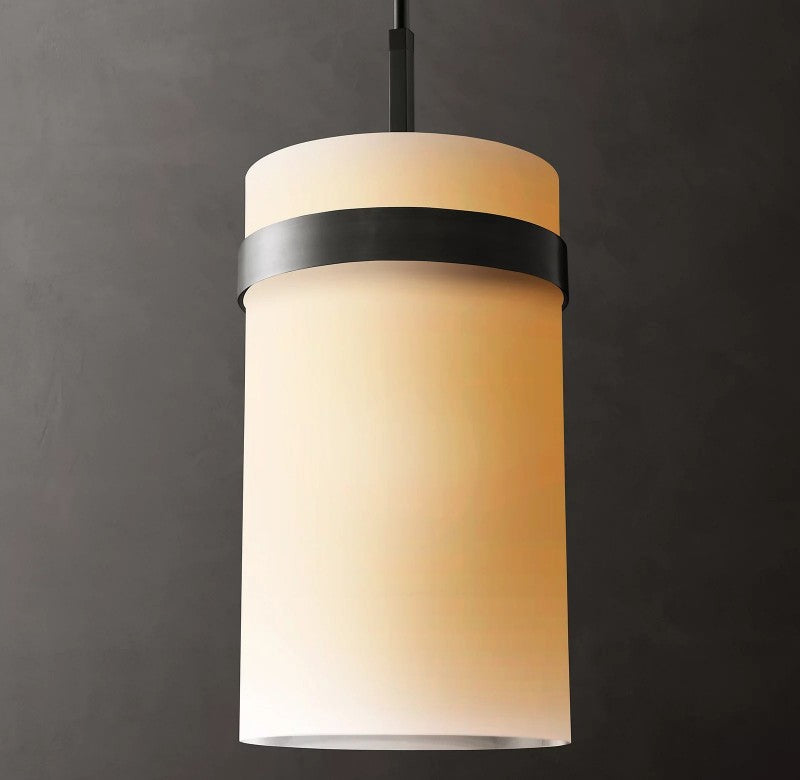 Rata Milk Glass Pendant 12"