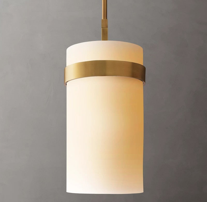 Rata Milk Glass Pendant 8"