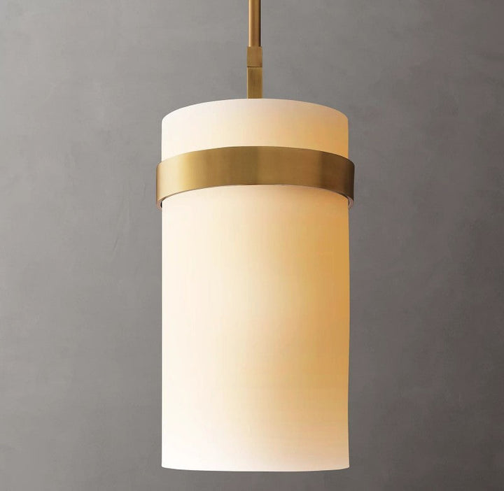 Rata Milk Glass Pendant 8"