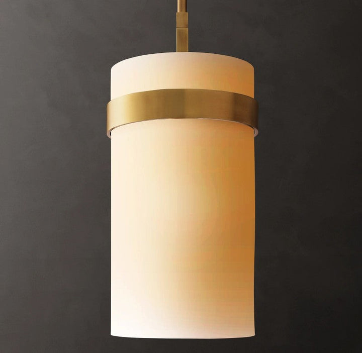 Rata Milk Glass Pendant 8"