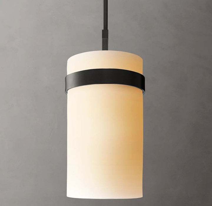Rata Milk Glass Pendant 8"