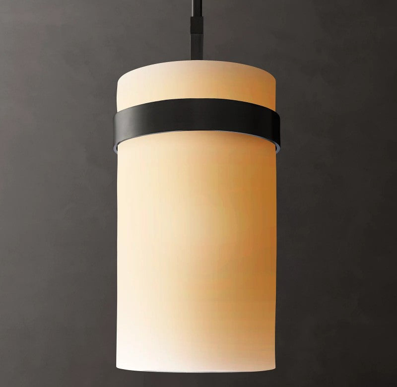 Rata Milk Glass Pendant 8"