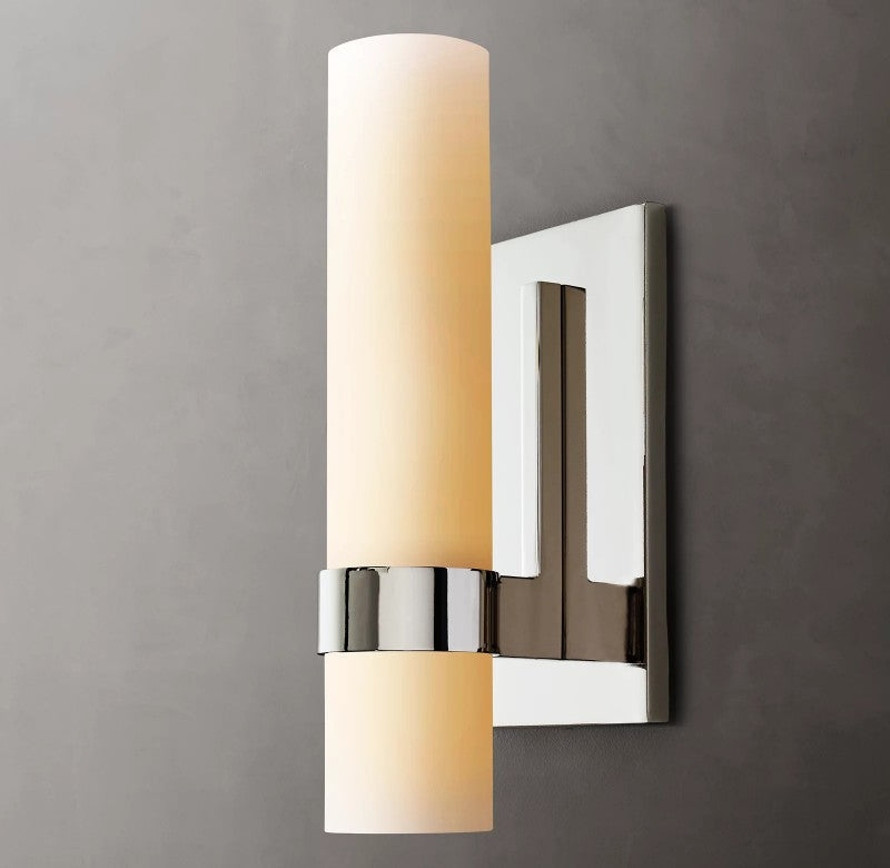 Rata Milk Glass Sconce 12"