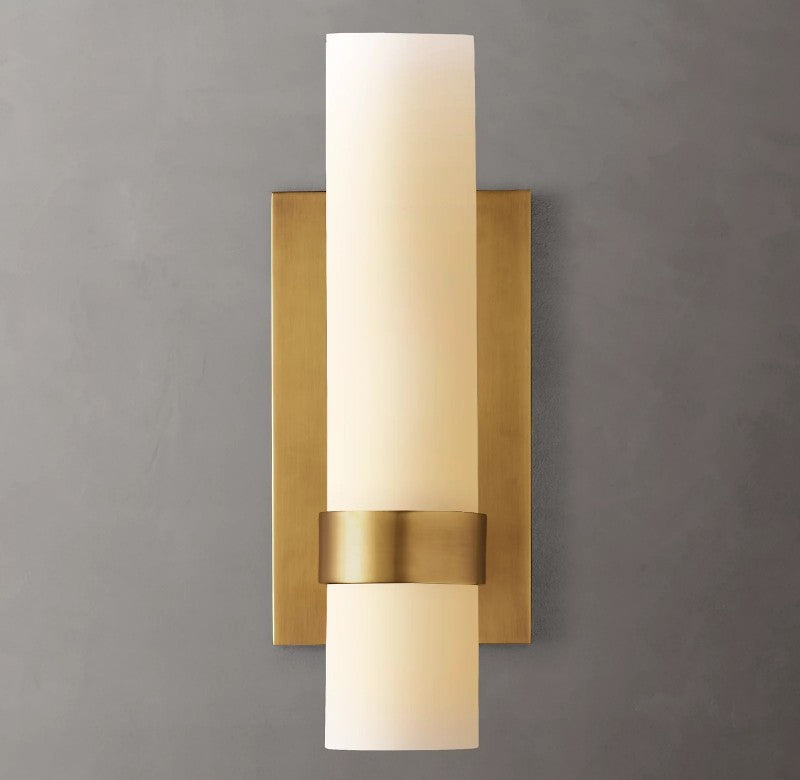 Rata Milk Glass Sconce 12"