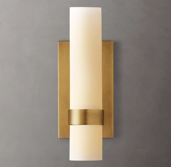 Rata Milk Glass Sconce 12"