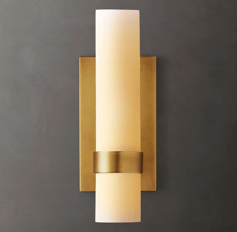 Rata Milk Glass Sconce 12"