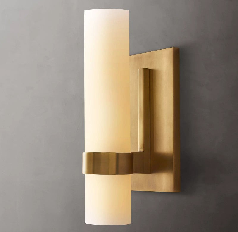 Rata Milk Glass Sconce 12"