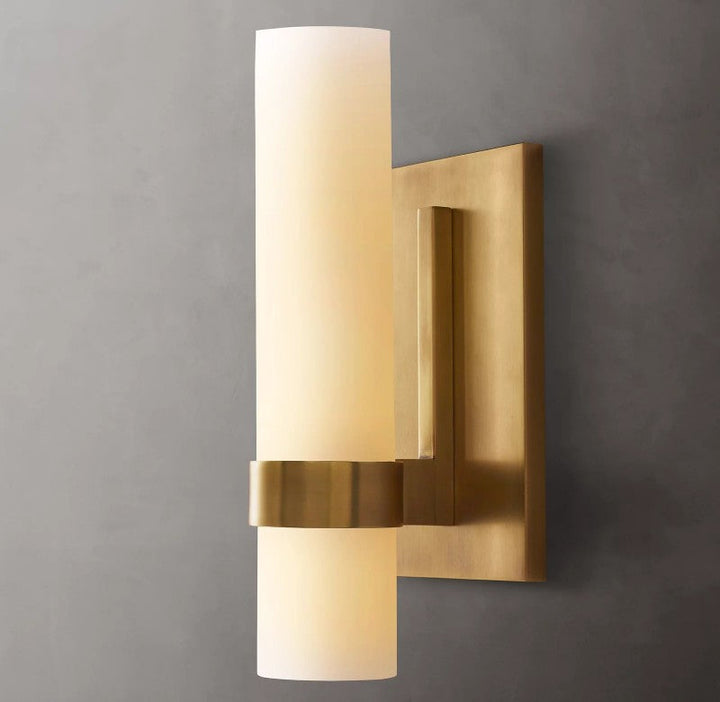 Rata Milk Glass Sconce 12"