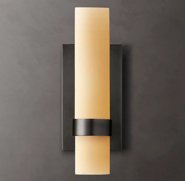 Rata Milk Glass Sconce 12"