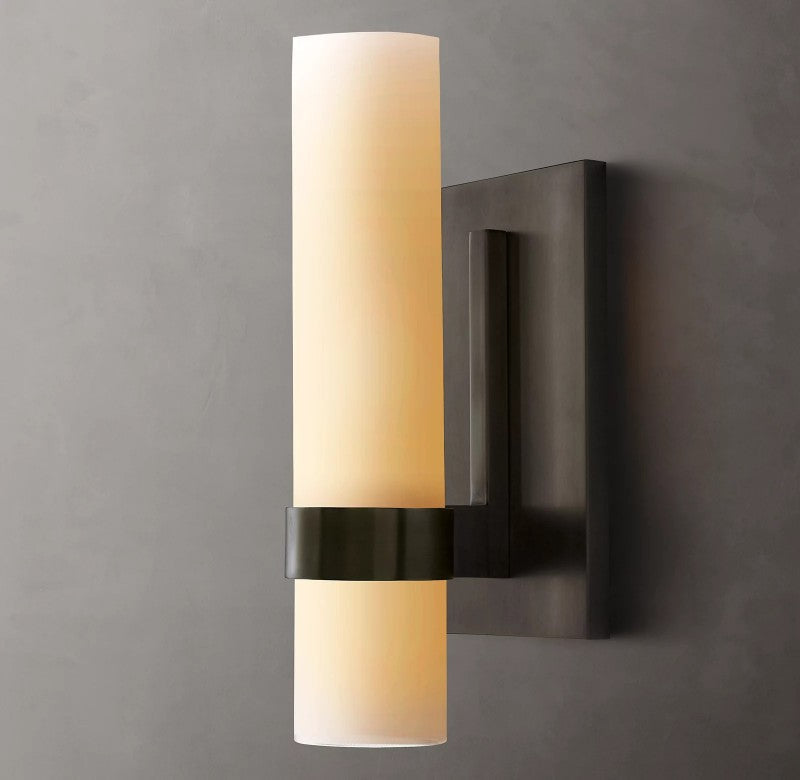Rata Milk Glass Sconce 12"