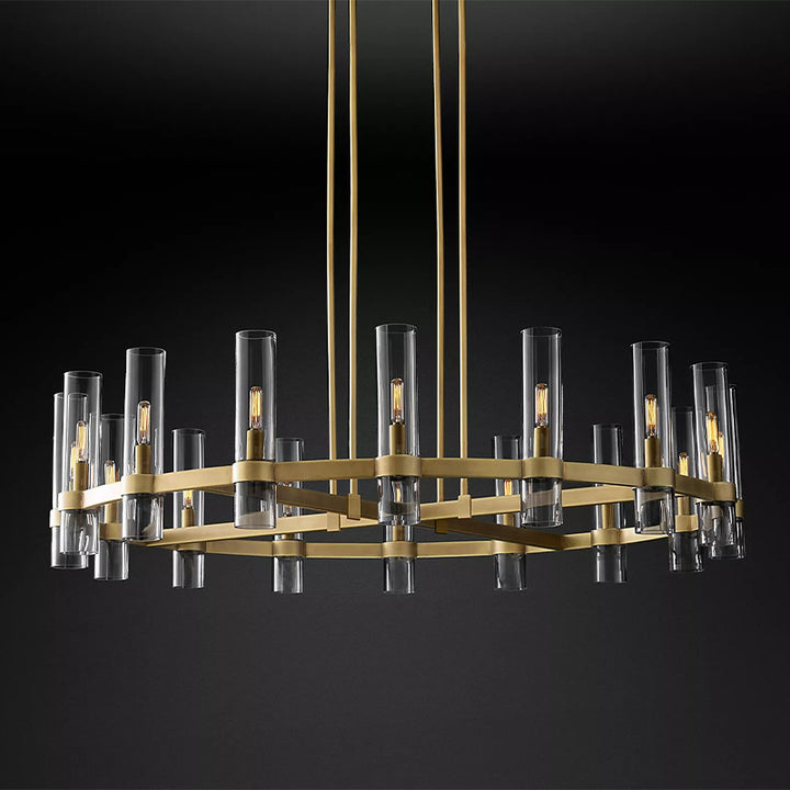 Rata Modern Fashion Glass Round Chandelier Light D48‘’