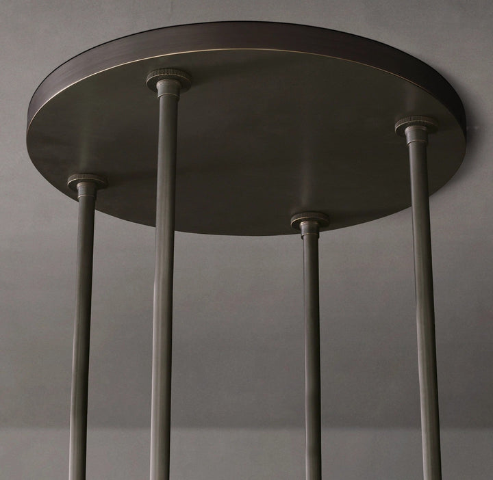 Rata Round Milk Glass Chandelier 48"