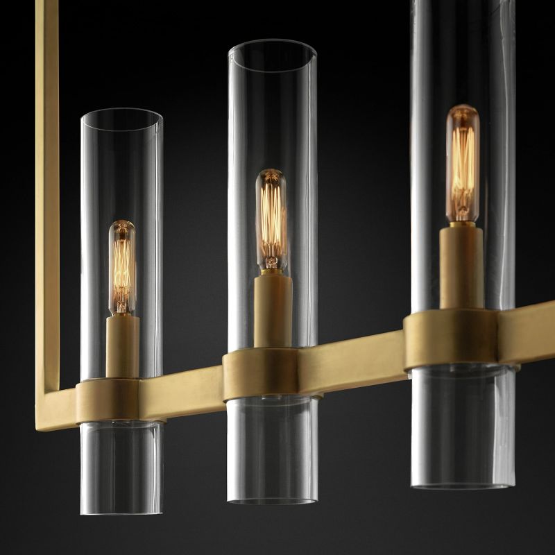 Rata Modern Fashion Glass Linear Chandelier 71"