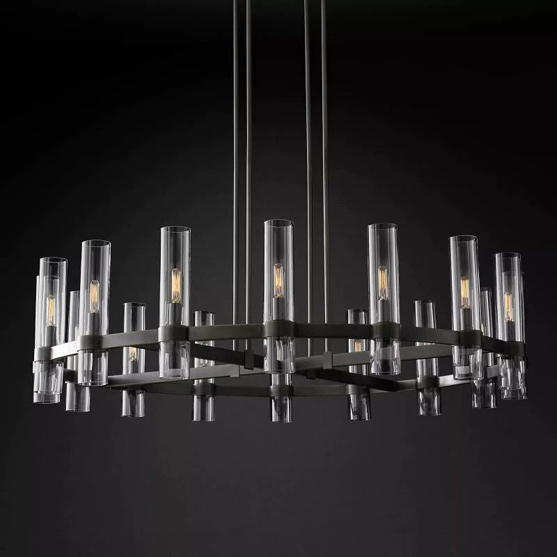 Rata Modern Fashion Glass Round Chandelier Light D48‘’ 