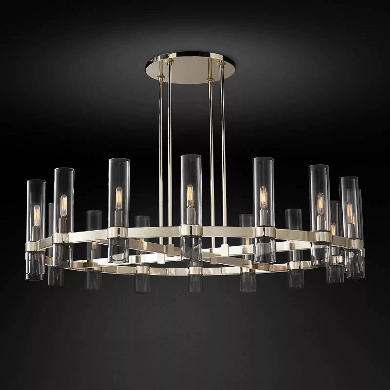 Rata Modern Fashion Glass Round Chandelier Light D48‘’ 
