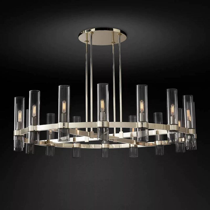 Rata Modern Fashion Glass Round Chandelier Light D48‘’ 