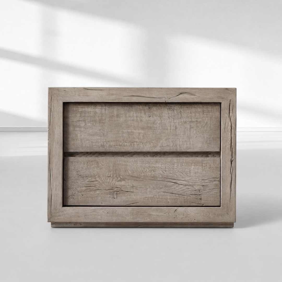 Oak 2-Drawer Nightstand