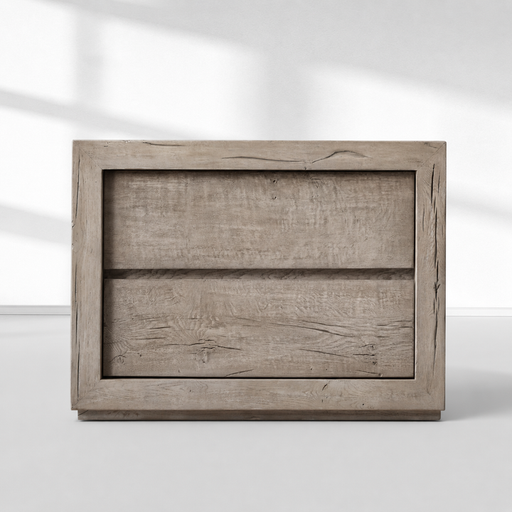 Oak 2-Drawer Nightstand