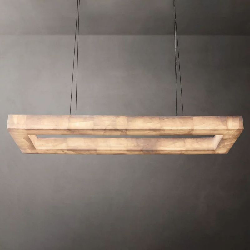 Rivage Rectangular Calcite Chandelier 72"