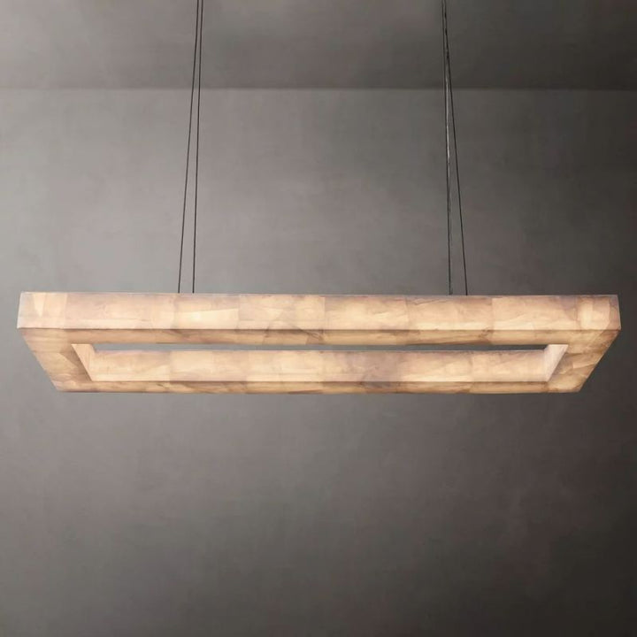 Rivage Rectangular Calcite Chandelier 72"