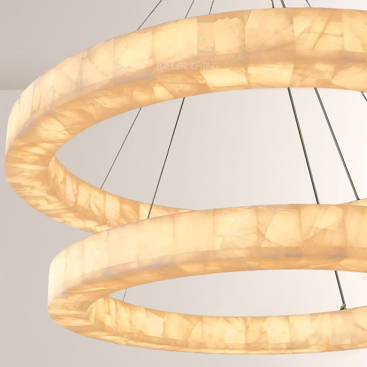 Rivage 2-Tier Round Calcite Chandelier 60"