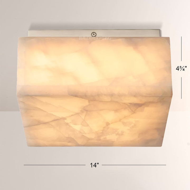 Rivage Calcite Square Flushmount 14"