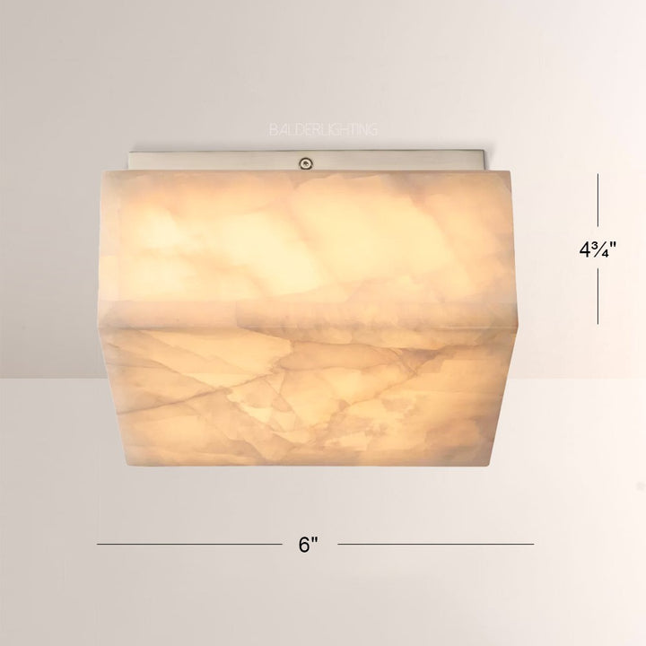 Rivage Calcite Square Flushmount 6"