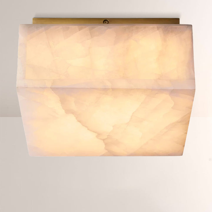 Rivage Calcite Square Flushmount 14"