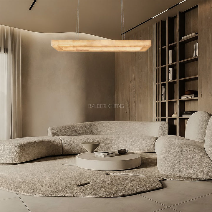Rivage Rectangular Calcite Chandelier 54"