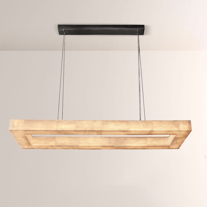 Rivage Rectangular Calcite Chandelier 72"