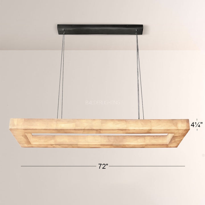 Rivage Rectangular Calcite Chandelier 72"