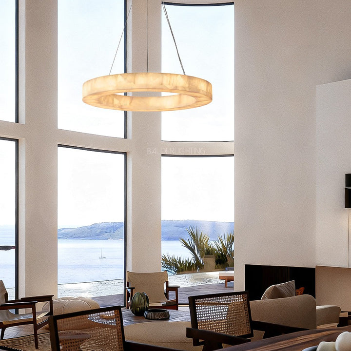 Rivage Round Calcite Chandelier 40"