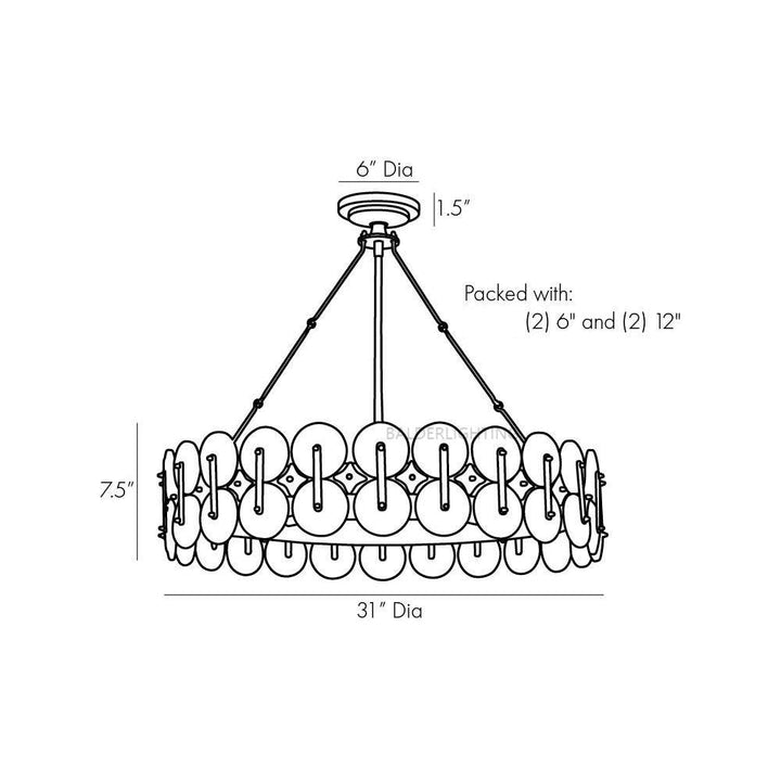 Ronyta Glass Round Chandelier 31"