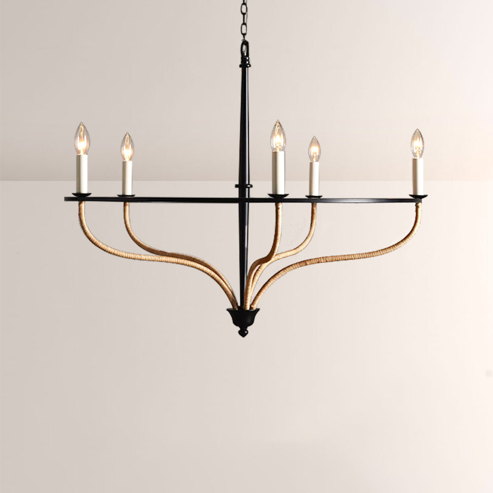 Roscaio Round Rattan Chandelier