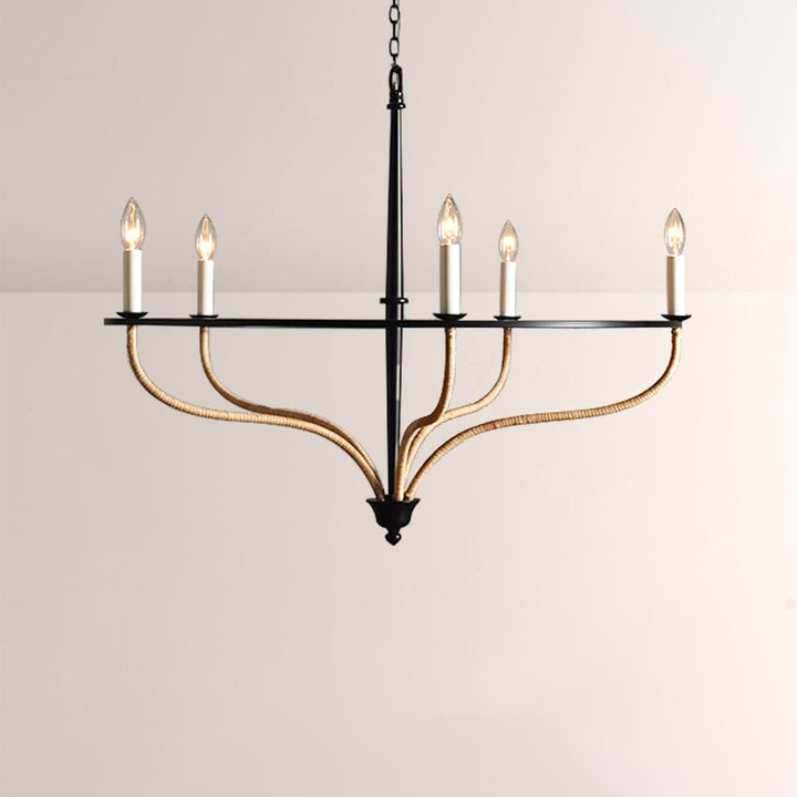 Roscaio Round Rattan Chandelier
