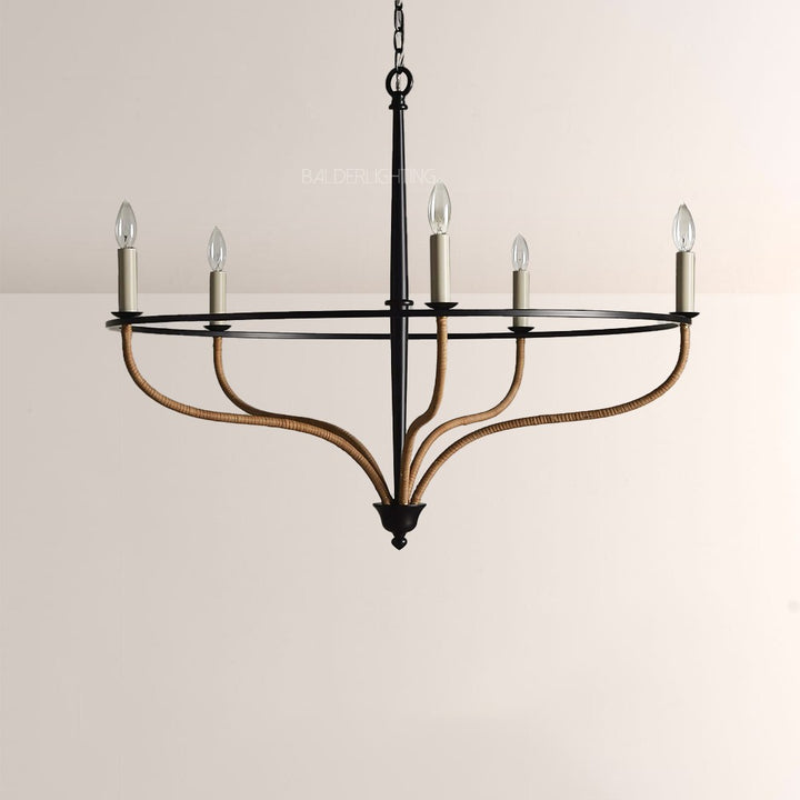 Roscaio Round Rattan Chandelier