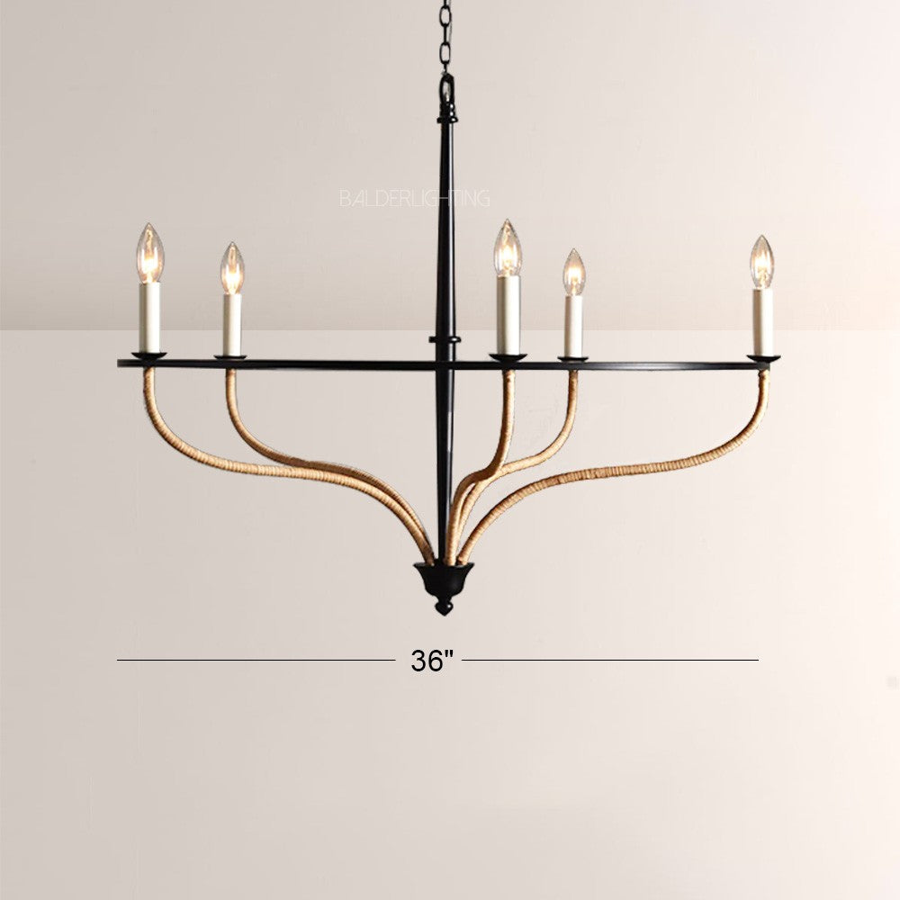 Roscaio Round Rattan Chandelier