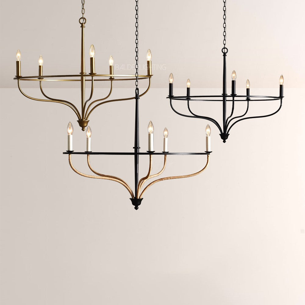 Roscaio Round Rattan Chandelier