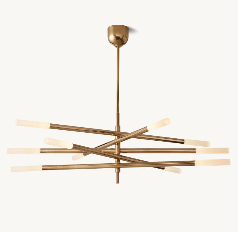 Rousseau 10-Light Mobile Etched Rod Chandelier