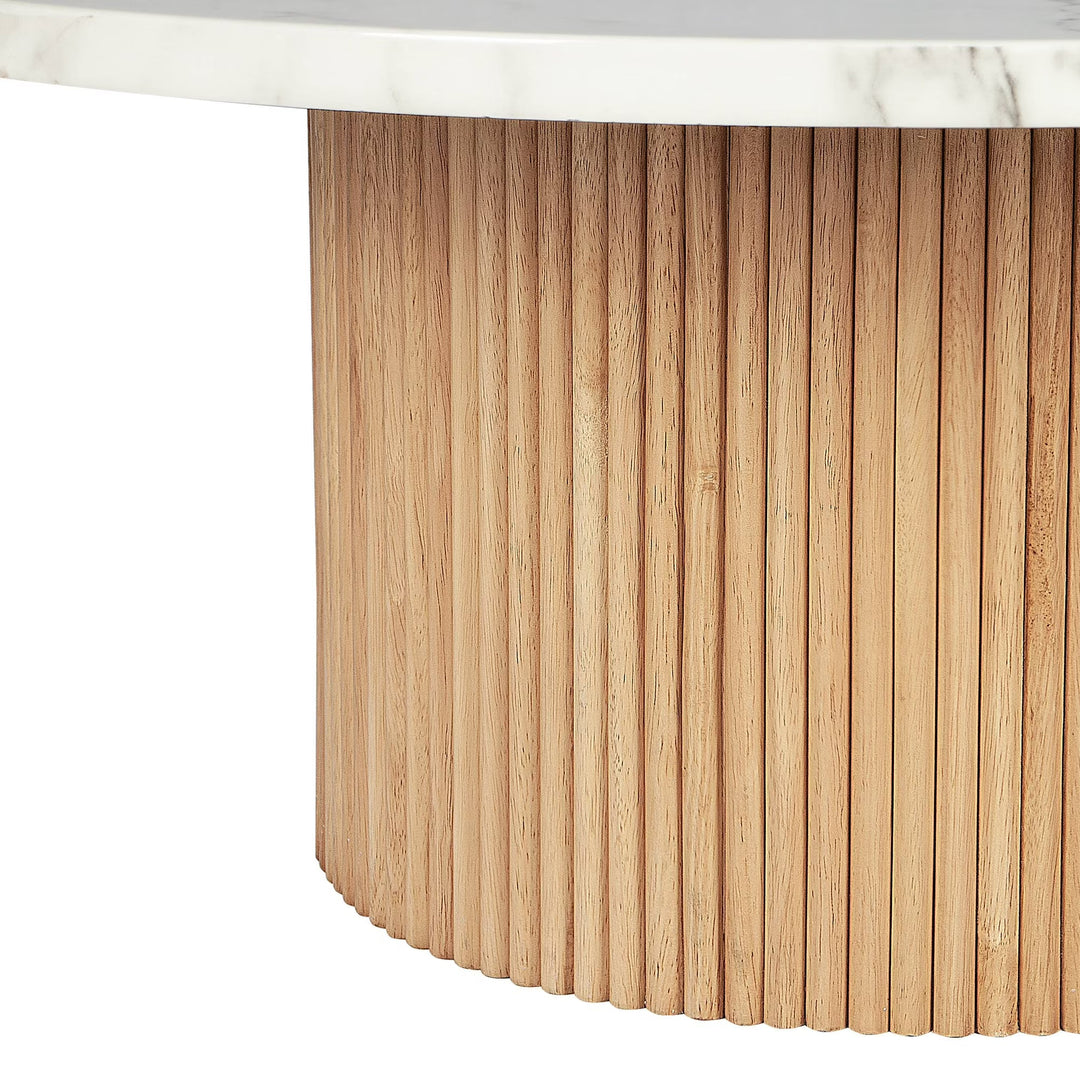 SHYFOY 35" Modern Round Marble Coffee Table