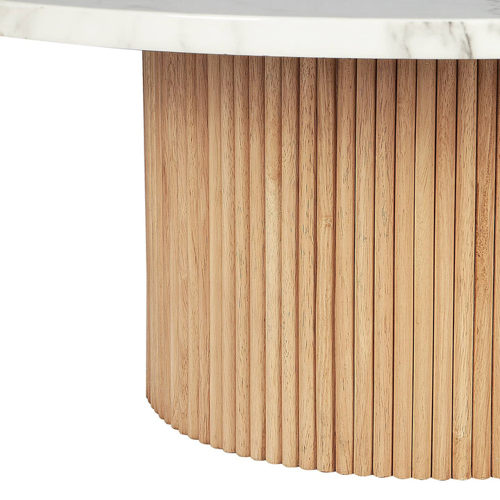 SHYFOY 35" Modern Round Marble Coffee Table