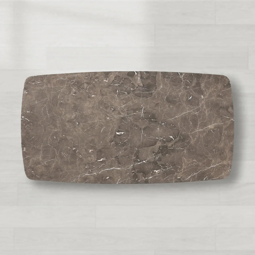 Sailor Germain Rectangular Marble Top Dining Table with Clement Wood Base