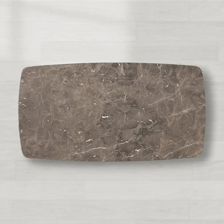 Sailor Germain Rectangular Marble Top Dining Table with Clement Wood Base