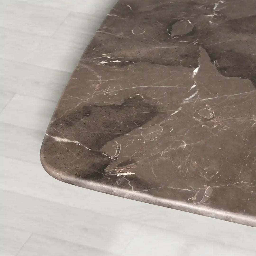 Sailor Germain Rectangular Marble Top Dining Table with Dauphine Base