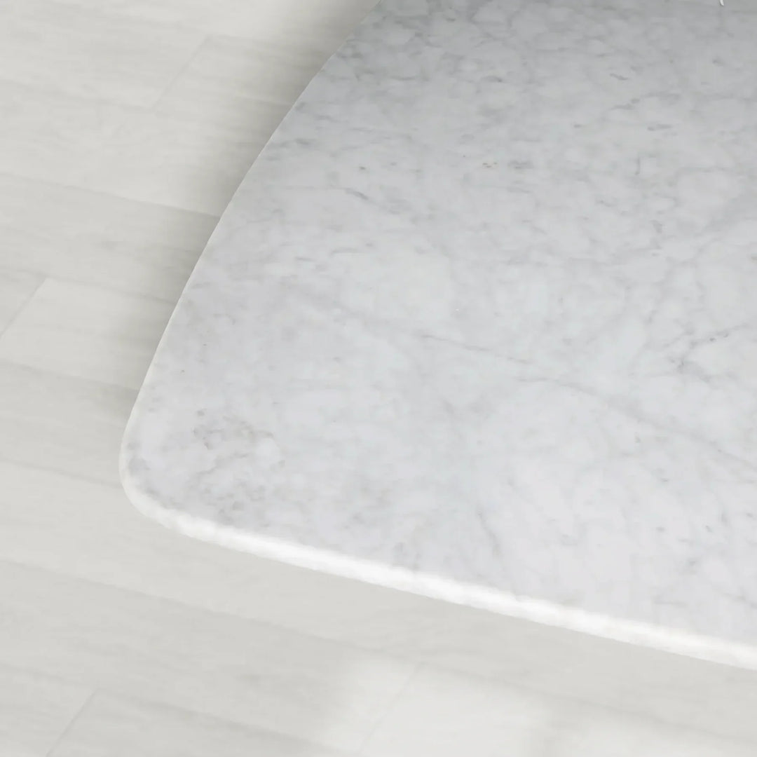 Sailor Germain Rectangular Marble Top Dining Table with Rennes Base