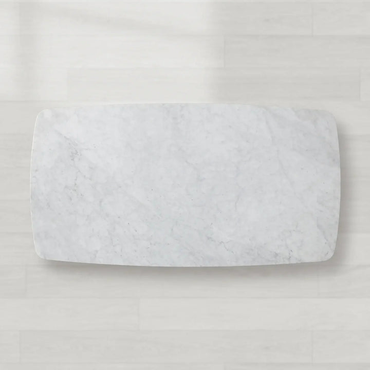 Sailor Germain Rectangular Marble Top Dining Table with Rennes Base